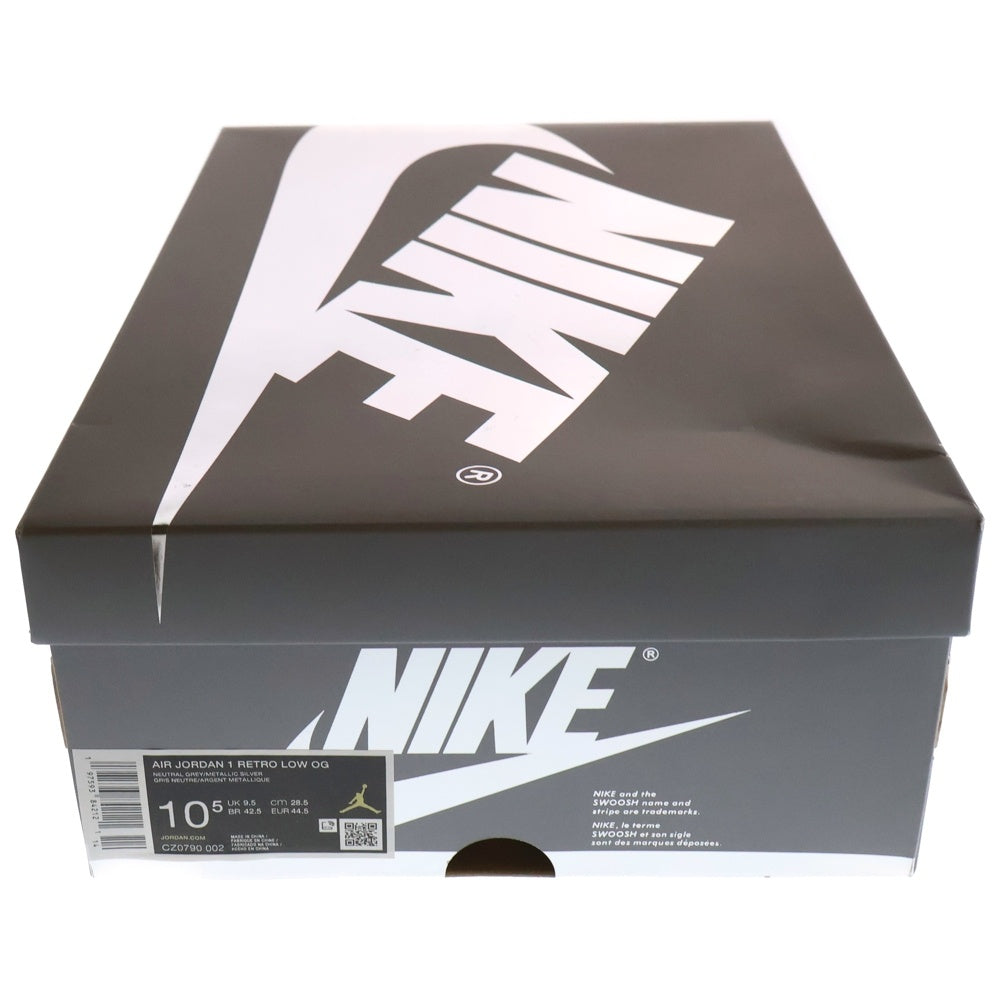 NIKE(ナイキ) AIR JORDAN 1 RETRO LOW OG SILVER CZ0790-002 エアジョーダン 1 レトロ ローカットスニーカー US10.5/28.5cm シルバー