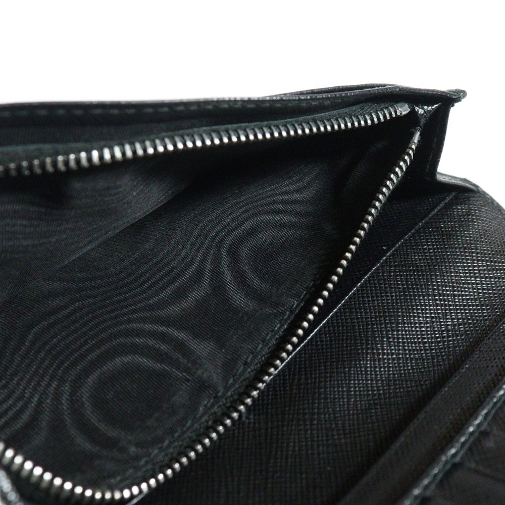PRADA(プラダ) サフィアーノ ロゴ レザーロングウォレット 二つ折り長財布 ブラック 2MV836