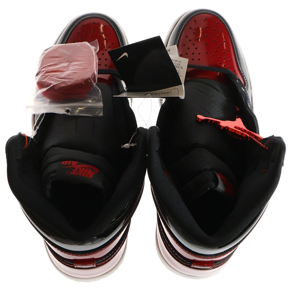 NIKE(ナイキ) AIR JORDAN 1 RETRO HIGH OG BRED PATENT エアジョーダン1レトロハイ ブレッド パテント ハイカットスニーカー US8.5/26.5cm レッド/ブラック