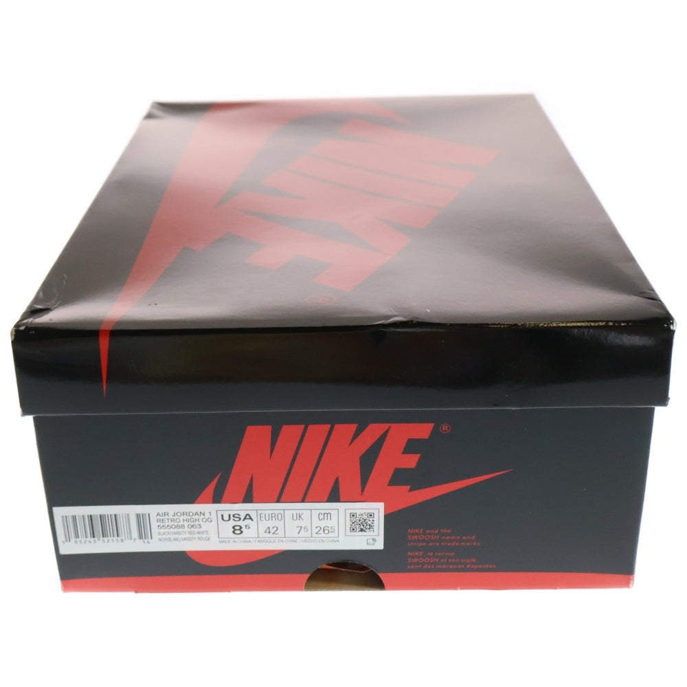 NIKE(ナイキ) AIR JORDAN 1 RETRO HIGH OG BRED PATENT エアジョーダン1レトロハイ ブレッド パテント ハイカットスニーカー US8.5/26.5cm レッド/ブラック