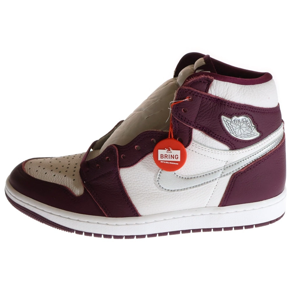NIKE(ナイキ) AIR JORDAN 1 HIGH OG BORDEAUX エアジョーダン 1 ボルドー ハイカットスニーカー US8.5/26.5cm ワインレッド