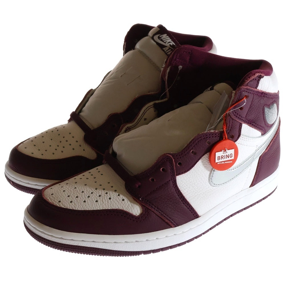 NIKE(ナイキ) AIR JORDAN 1 HIGH OG BORDEAUX エアジョーダン 1 ボルドー ハイカットスニーカー US8.5/26.5cm ワインレッド
