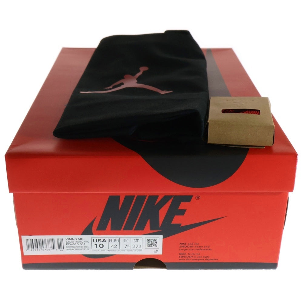 NIKE(ナイキ) WMNS AIR JORDAN1 RETRO HIGH OG FD4810-061 エアジョーダン1 サテンブレッド ハイカットスニーカー US10/27.0cm レッド