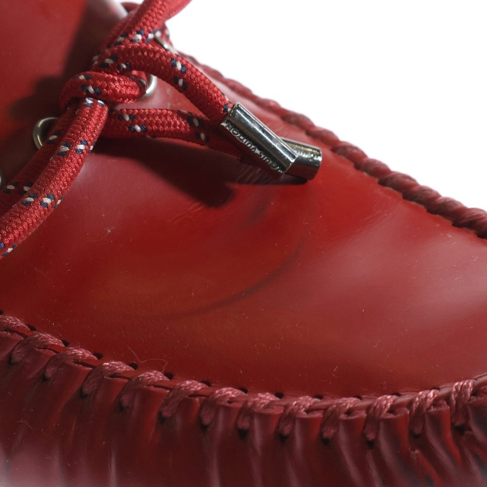 LOUIS VUITTON(ルイヴィトン) レザーローファー フロントロゴ入りドライビングシューズ ローカットシューズ レッド