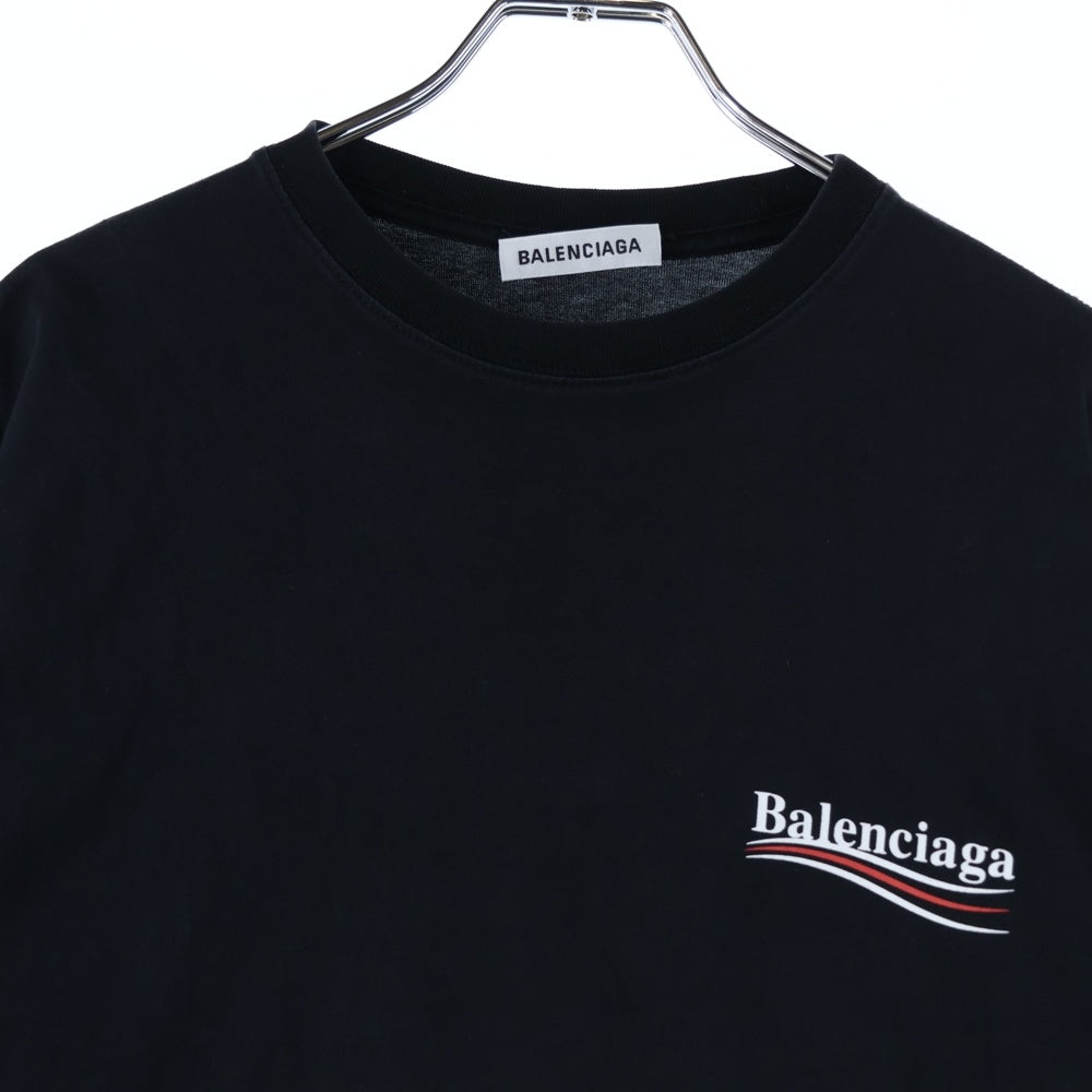 BALENCIAGA(バレンシアガ) 18SS Campaign Logo T-Shirts キャンペーンロゴ フロントプリント半袖Tシャツ 556102 TAV44 ブラック