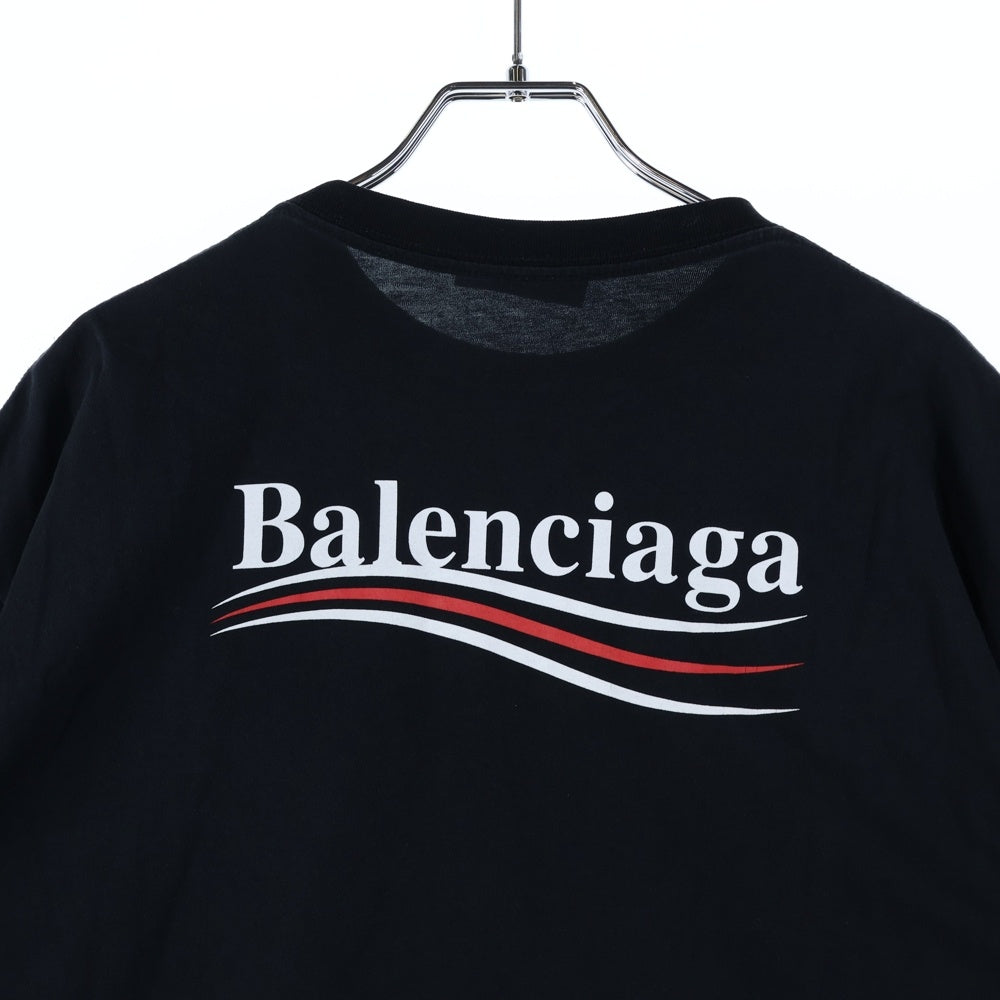 BALENCIAGA(バレンシアガ) 18SS Campaign Logo T-Shirts キャンペーンロゴ フロントプリント半袖Tシャツ 556102 TAV44 ブラック