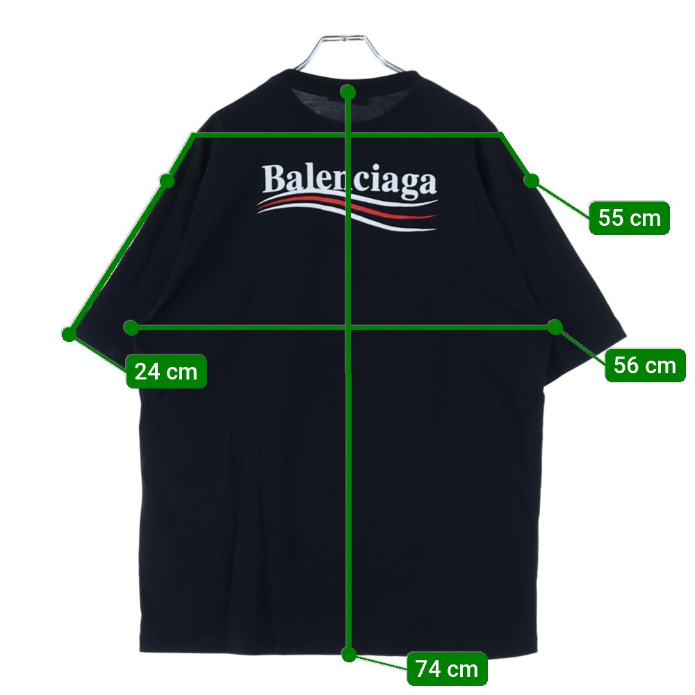 BALENCIAGA(バレンシアガ) 18SS Campaign Logo T-Shirts キャンペーンロゴ フロントプリント半袖Tシャツ 556102 TAV44 ブラック