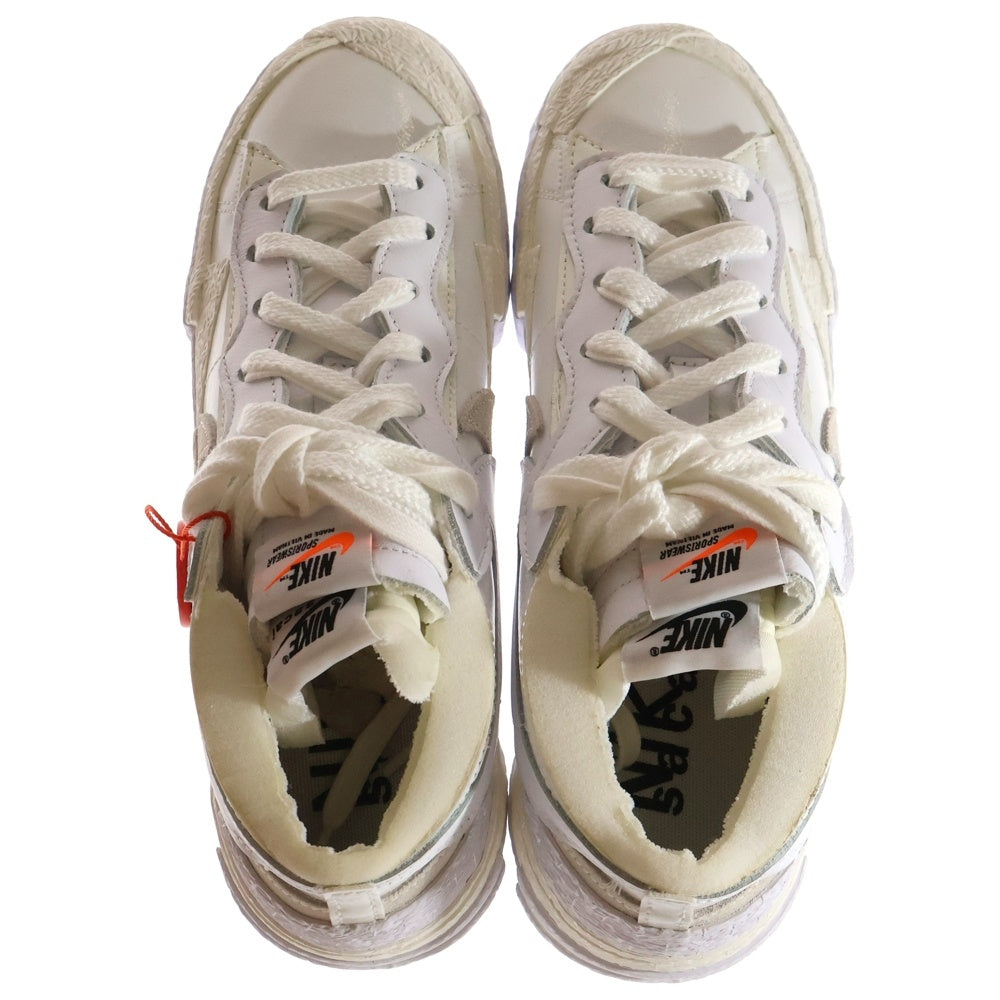 NIKE(ナイキ) ×SACAI BLAZER LOW WHITE PATENT LEATHER サカイ ブレーザー ローカットスニーカー US8/26.0cm ホワイト