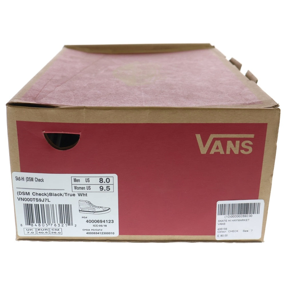VANS(ヴァンズ) Sk8 Hi Dover Street Market スケート ハイ ドーバーストリートマーケット ローカットスニーカー US8/26.0cm ブラック/ホワイト