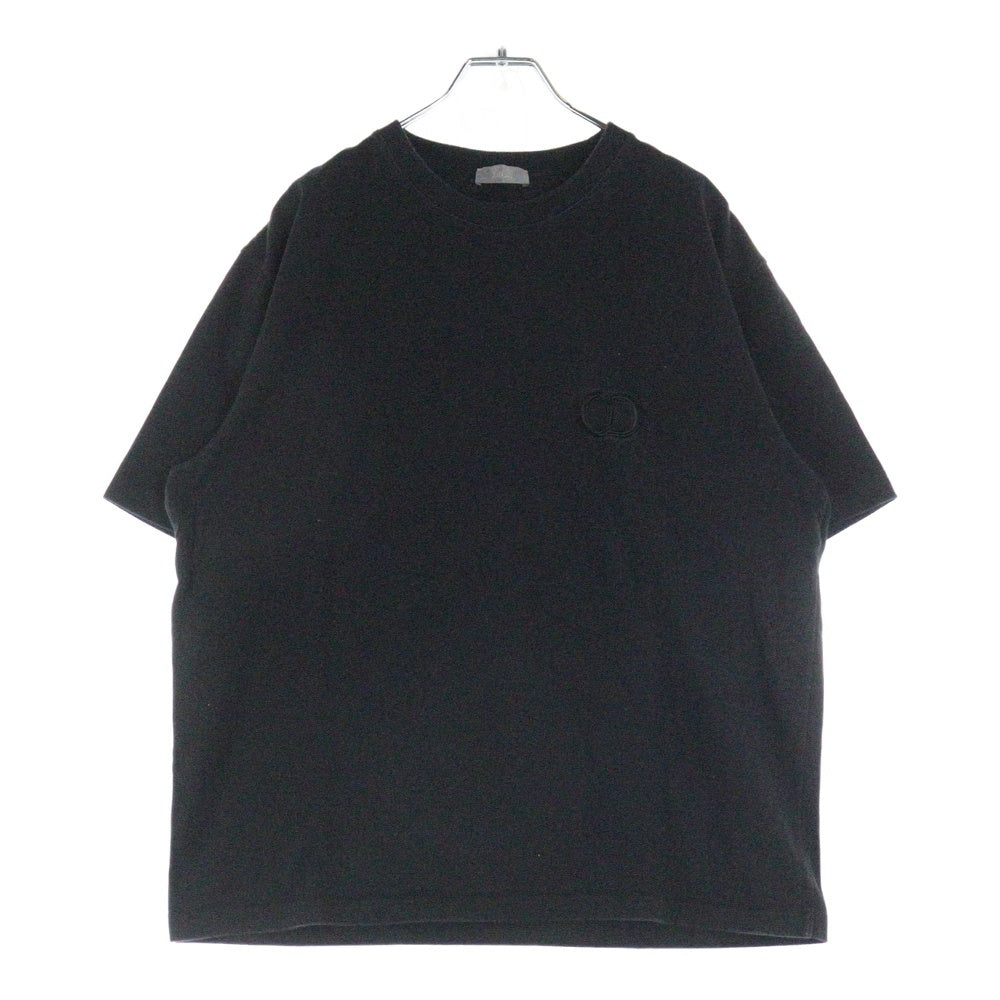 DIOR(ディオール) CD ICON CDアイコン ロゴ刺繍 クルーネック 半袖Tシャツ カットソー ブラック 943J605A0554