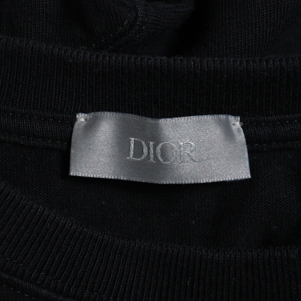 DIOR(ディオール) CD ICON CDアイコン ロゴ刺繍 クルーネック 半袖Tシャツ カットソー ブラック 943J605A0554