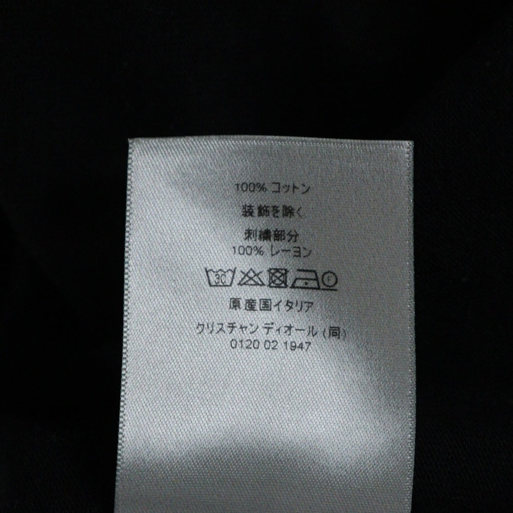 DIOR(ディオール) CD ICON CDアイコン ロゴ刺繍 クルーネック 半袖Tシャツ カットソー ブラック 943J605A0554