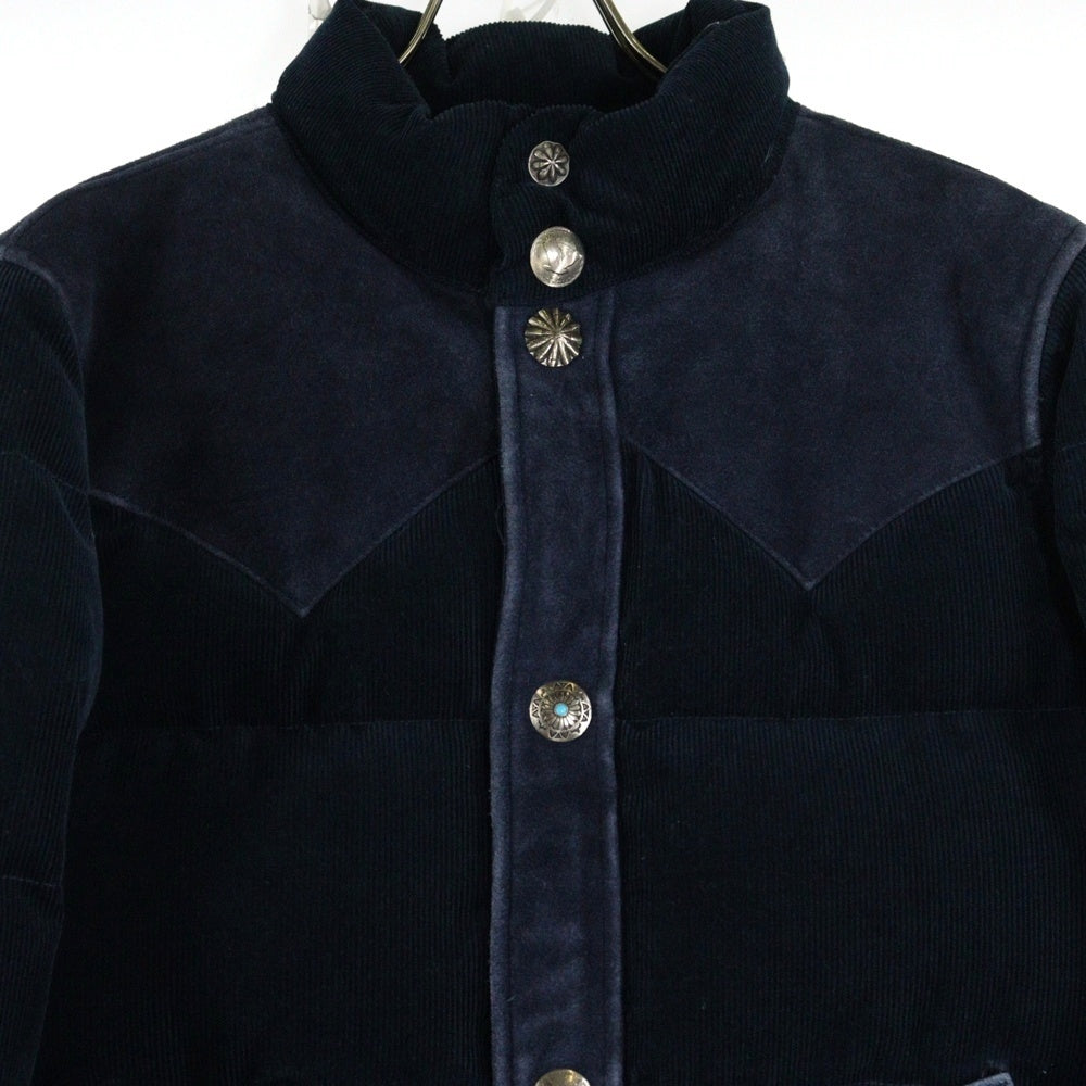 RON HERMAN(ロンハーマン) 16AW スエード切替 コンチョ コーデュロイダウンジャケット ネイビー 622040105