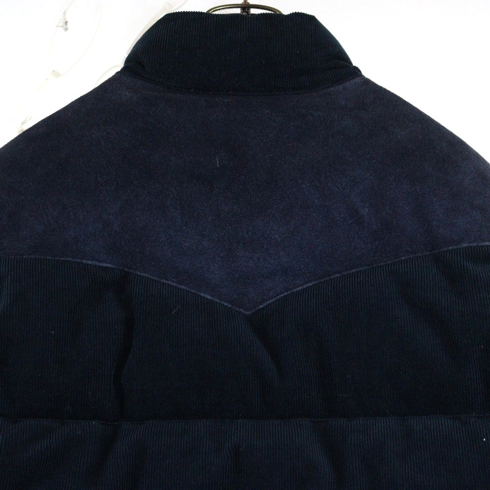 RON HERMAN(ロンハーマン) 16AW スエード切替 コンチョ コーデュロイダウンジャケット ネイビー 622040105