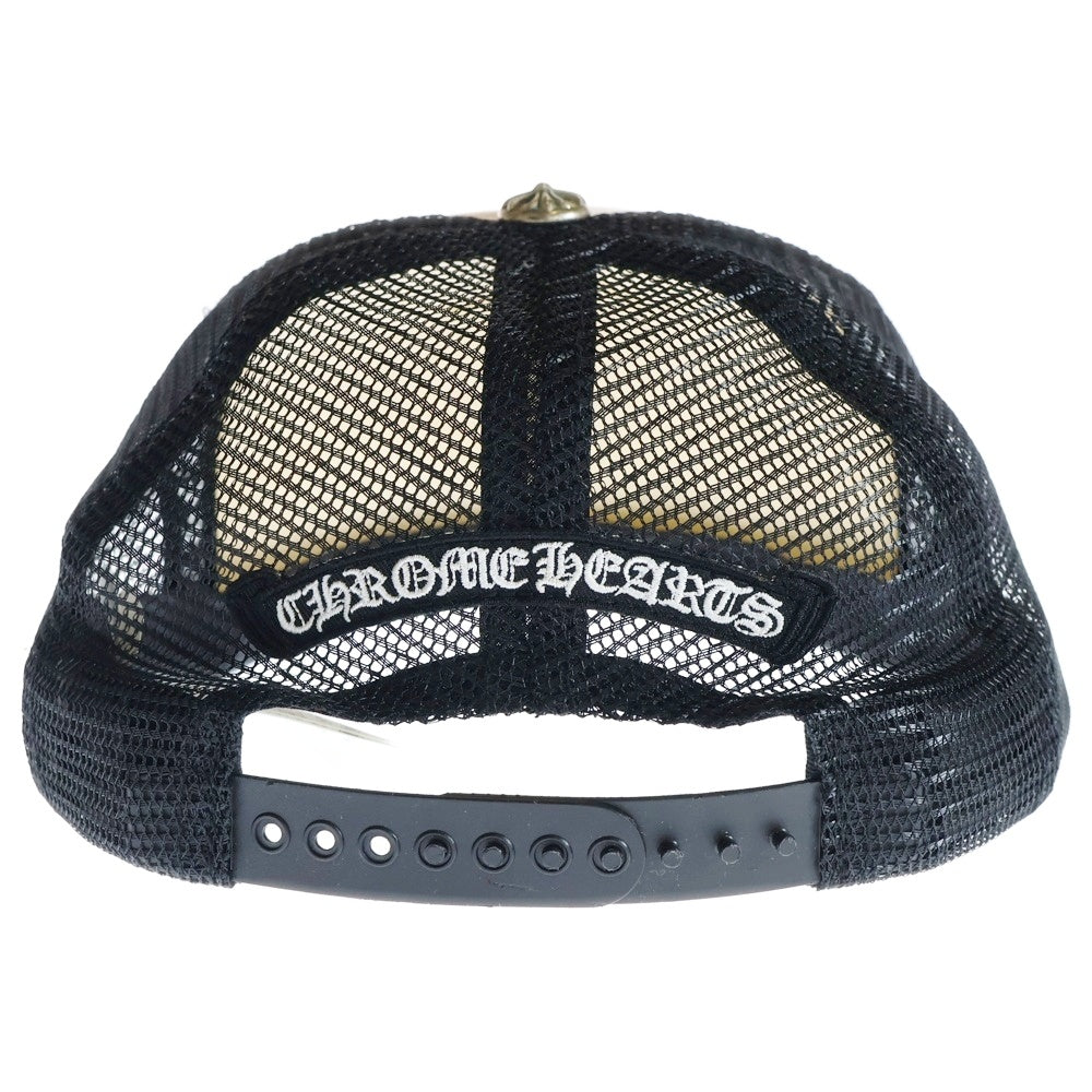 CHROME HEARTS(クロムハーツ) TRUCKER CAP セメタリークロスプリント メッシュ トラッカーキャップ 帽子 ブラック/ホワイト