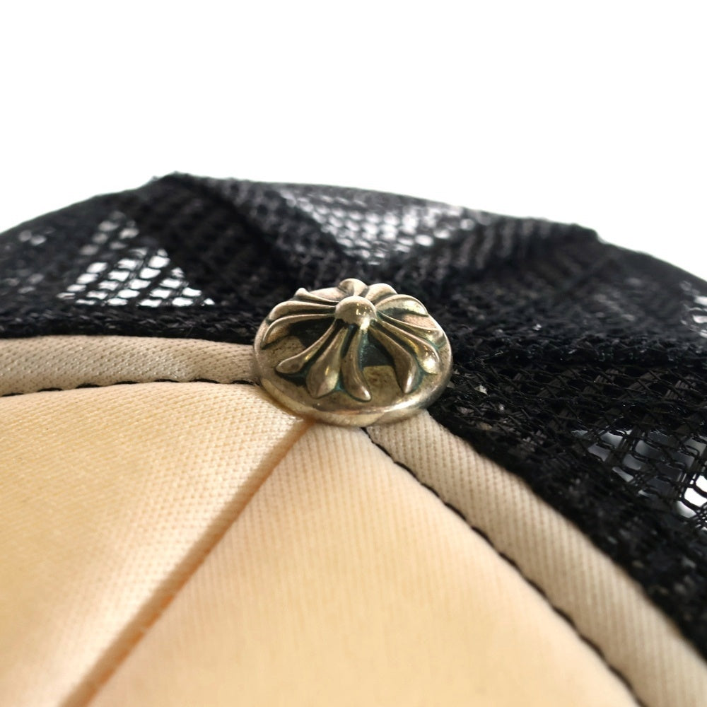 CHROME HEARTS(クロムハーツ) TRUCKER CAP セメタリークロスプリント メッシュ トラッカーキャップ 帽子 ブラック/ホワイト