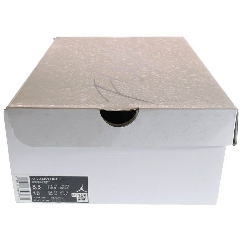 NIKE(ナイキ) AIR JORDAN 4 RETRO WHITE THUNDER FQ8138-001 エアジョーダン4 ホワイトサンダー ローカットスニーカー US8.5/26.5cm ブラック/ホワイト