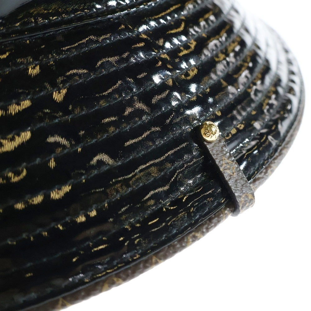 LOUIS VUITTON(ルイヴィトン) モノグラムフラワー ボブ レイニー デイ エナメル バケットハット 帽子 ブラック M77020
