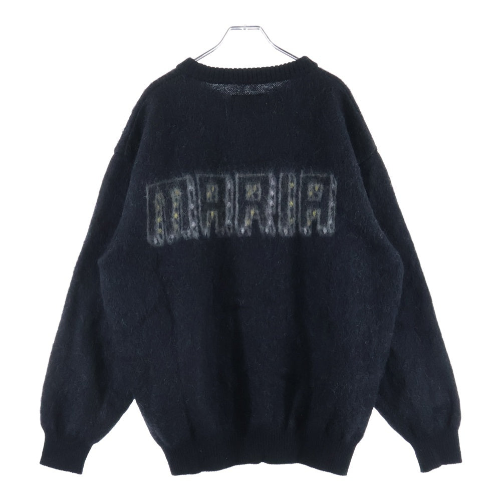 WACKO MARIA(ワコマリア) 23AW LOGO MOHAIR KNIT JACQUARD SWEATER 23FW-WMK-KN16 ロゴ モヘヤ混 クルーネック ニット セーター ブラック
