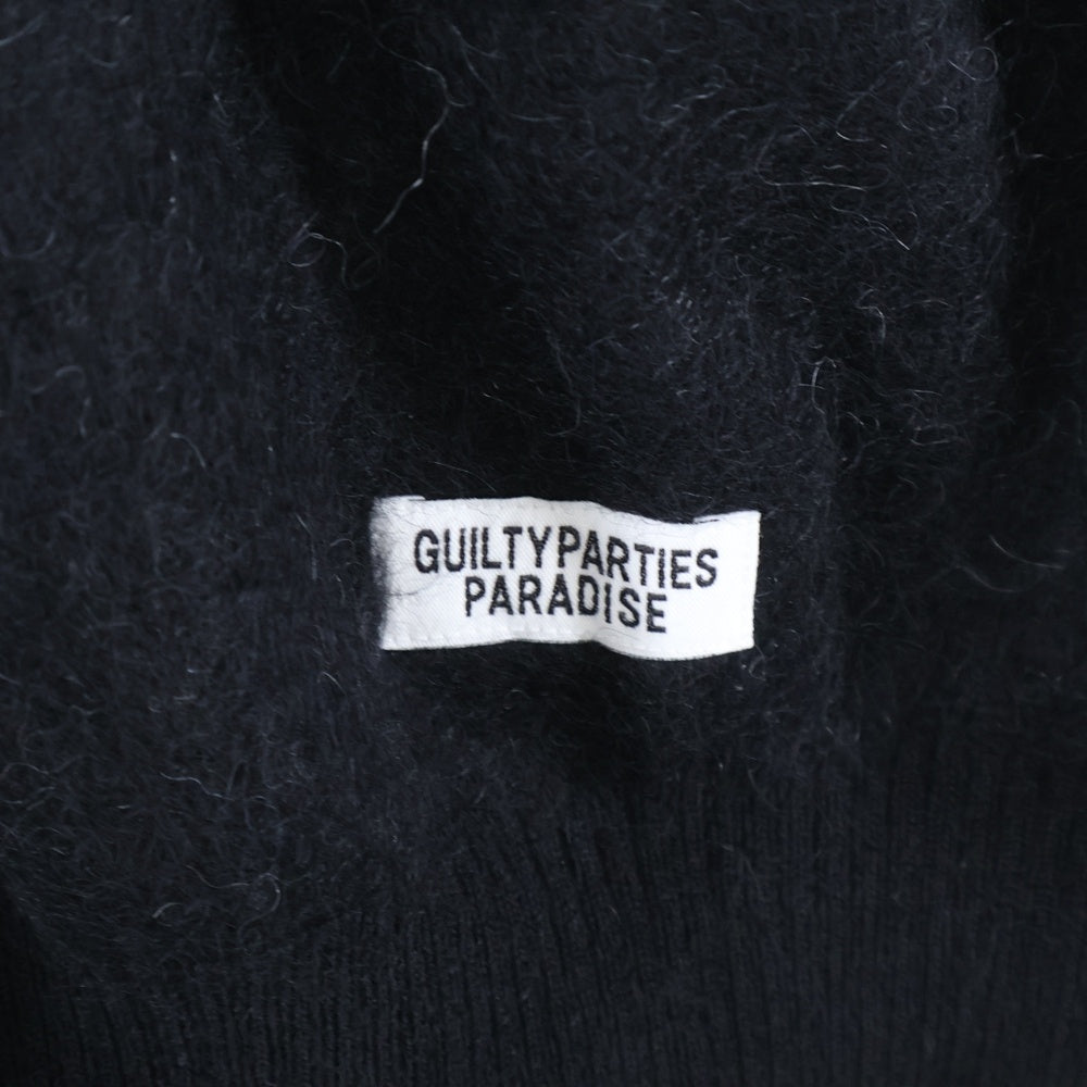 WACKO MARIA(ワコマリア) 23AW LOGO MOHAIR KNIT JACQUARD SWEATER 23FW-WMK-KN16 ロゴ モヘヤ混 クルーネック ニット セーター ブラック