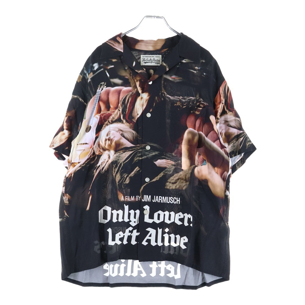 WACKO MARIA(ワコマリア) ×JIM JARMUSCH only lovers left alive ジムジャームッシュ プリント 半袖アロハシャツ ブラック