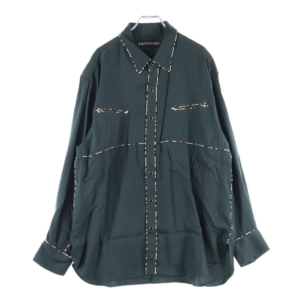 WACKO MARIA(ワコマリア) 23AW WESTERN SHIRT 23FW-WMS-WS01 リヨセル 長袖ウエスタンシャツ グリーン
