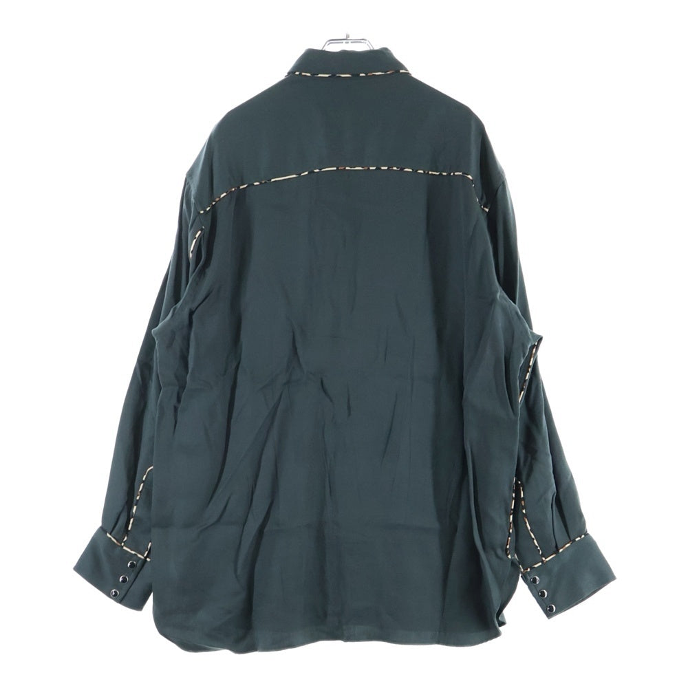 WACKO MARIA(ワコマリア) 23AW WESTERN SHIRT 23FW-WMS-WS01 リヨセル 長袖ウエスタンシャツ グリーン