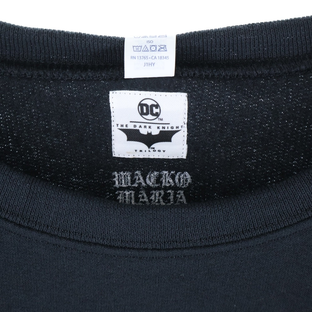 WACKO MARIA(ワコマリア) 25SS ×THE DARK KNIGHT TRILOGY SWEAT SHIRT ダークナイトトリロジー プリント スウェットシャツ トレーナー ブラック