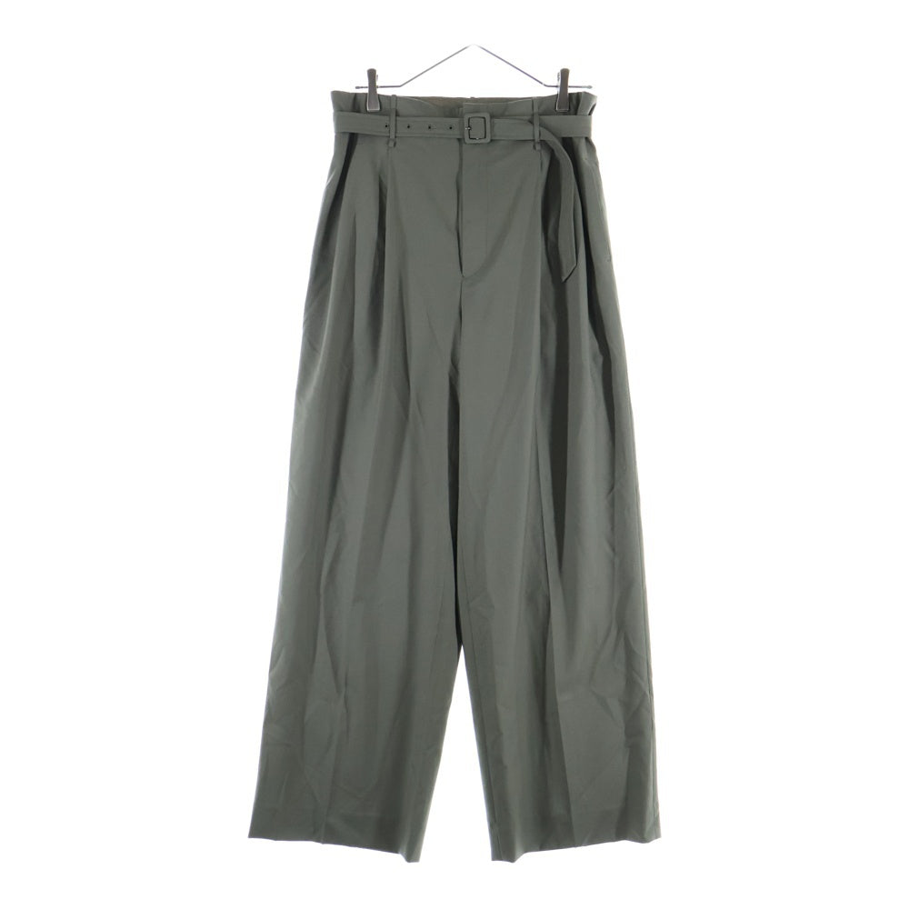 AURALEE(オーラリー) SUPER FINE TROPICAL WOOL SLACKS A24AP06WT ウール ベルト付き スラックスパンツ カーキ