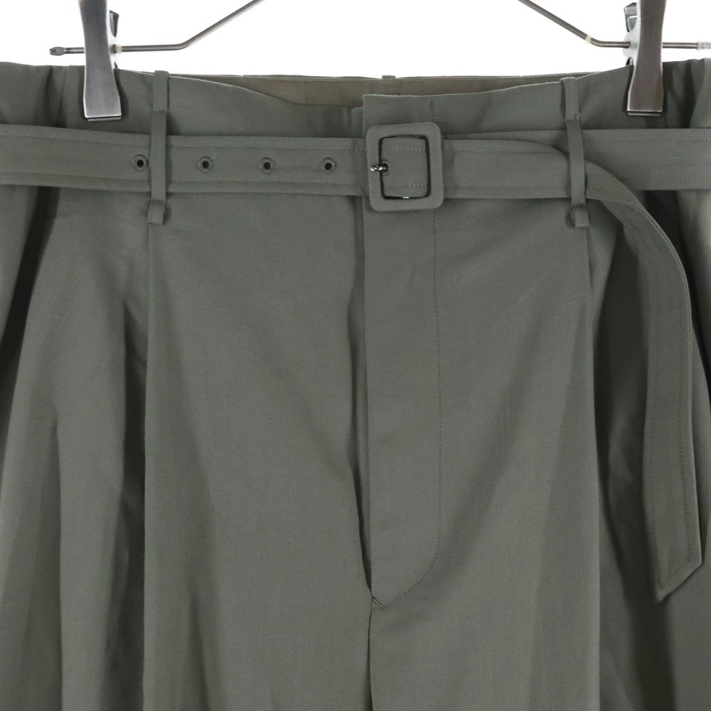 AURALEE(オーラリー) SUPER FINE TROPICAL WOOL SLACKS A24AP06WT ウール ベルト付き スラックスパンツ カーキ