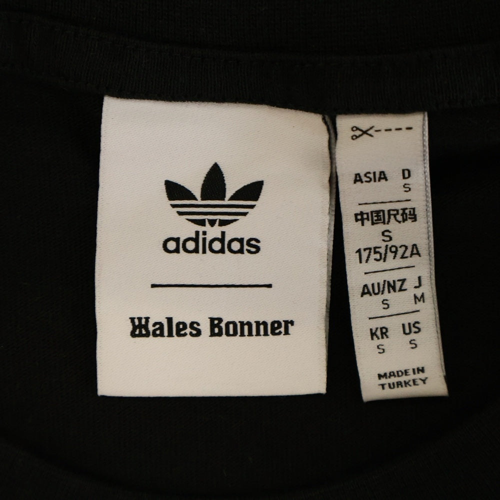 adidas(アディダス) ×WALES BONNER WB S/S TEE IM8402 ウェールズ ボナー クルーネック 半袖Tシャツ カットソー ブラック