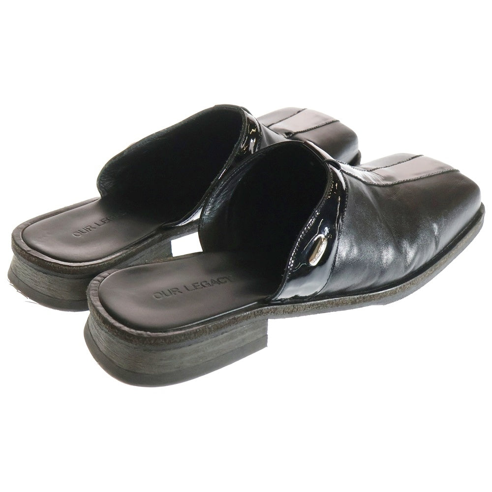 OUR LEGACY(アワーレガシー) BLUNT MULE TOP ブラント ミュール トップ レザー サンダル ブラック