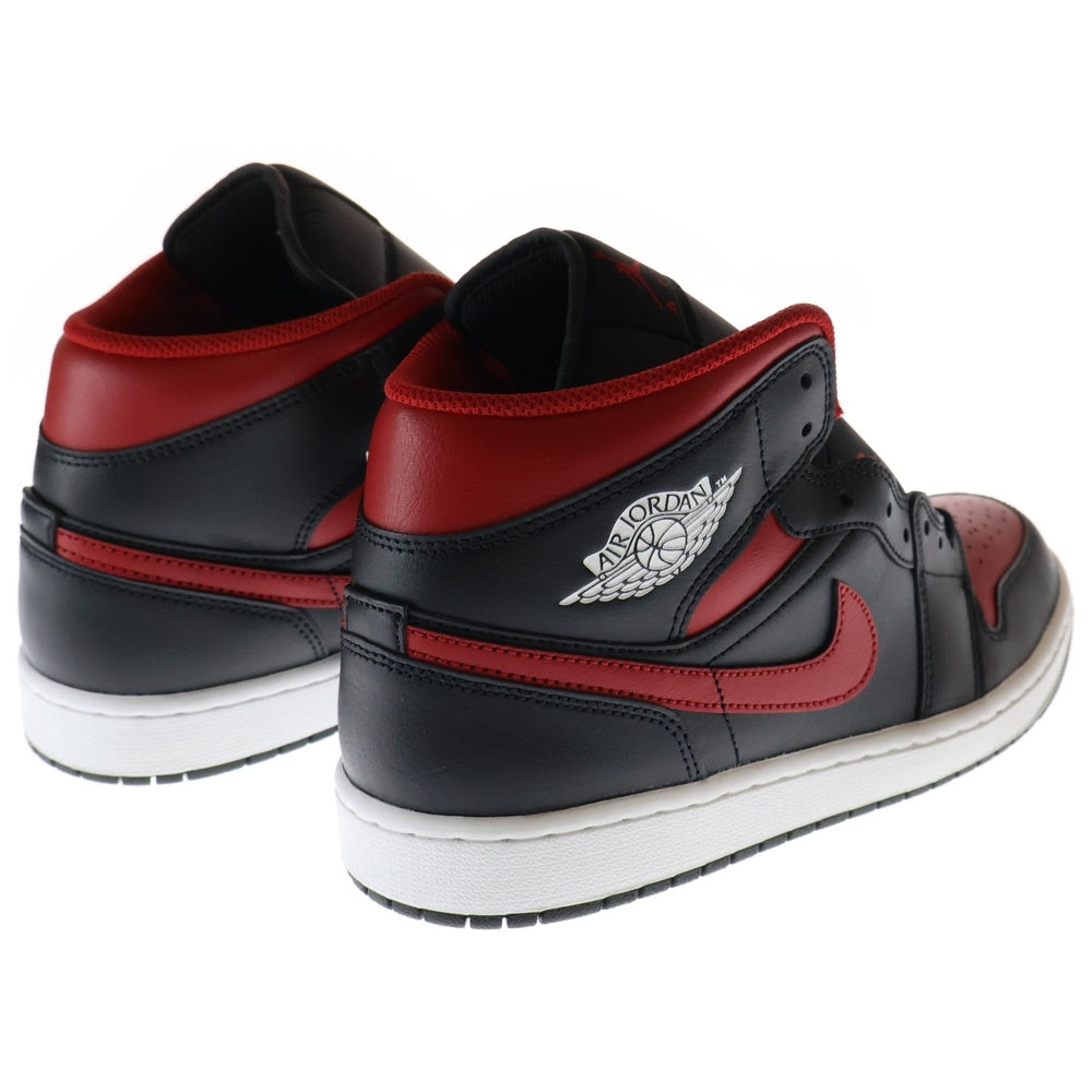 NIKE(ナイキ) JORDAN 1 MID BRED DQ8426-067 エアジョーダン1 ブレッド ミッドカットスニーカー US10/28.0cm ブラック/レッド