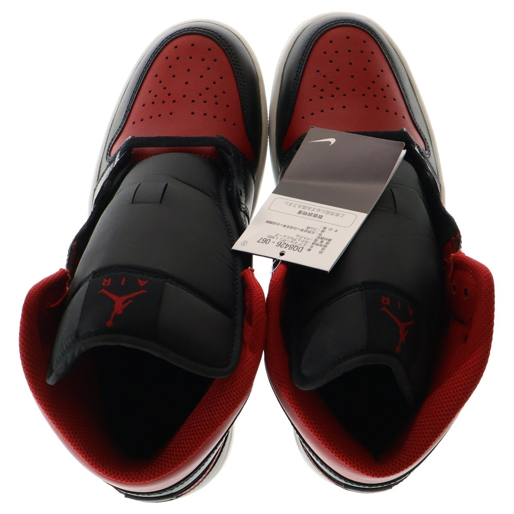 NIKE(ナイキ) JORDAN 1 MID BRED DQ8426-067 エアジョーダン1 ブレッド ミッドカットスニーカー US10/28.0cm ブラック/レッド
