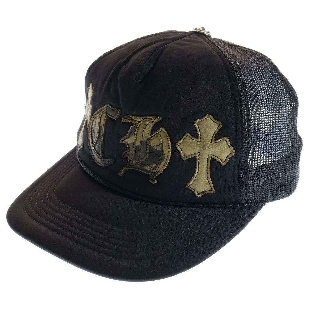 CHROME HEARTS(クロムハーツ) TRACKER CHロゴ レザーパッチ トラッカー メッシュキャップ グリーン/オレンジ