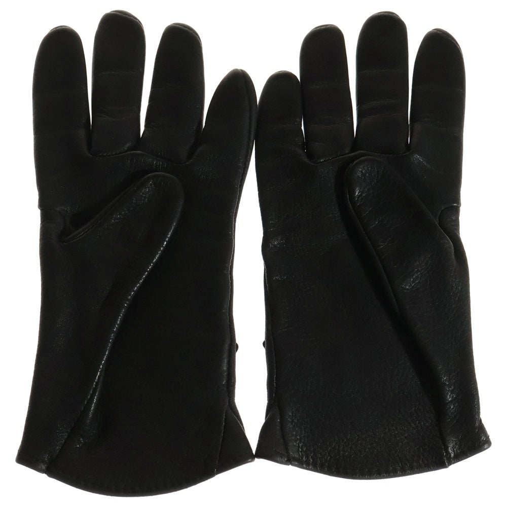 CHROME HEARTS(クロムハーツ) 3CEM CRS GLOVE セメタリークロス レザーパッチ レザーグローブ 革手袋 ブラック