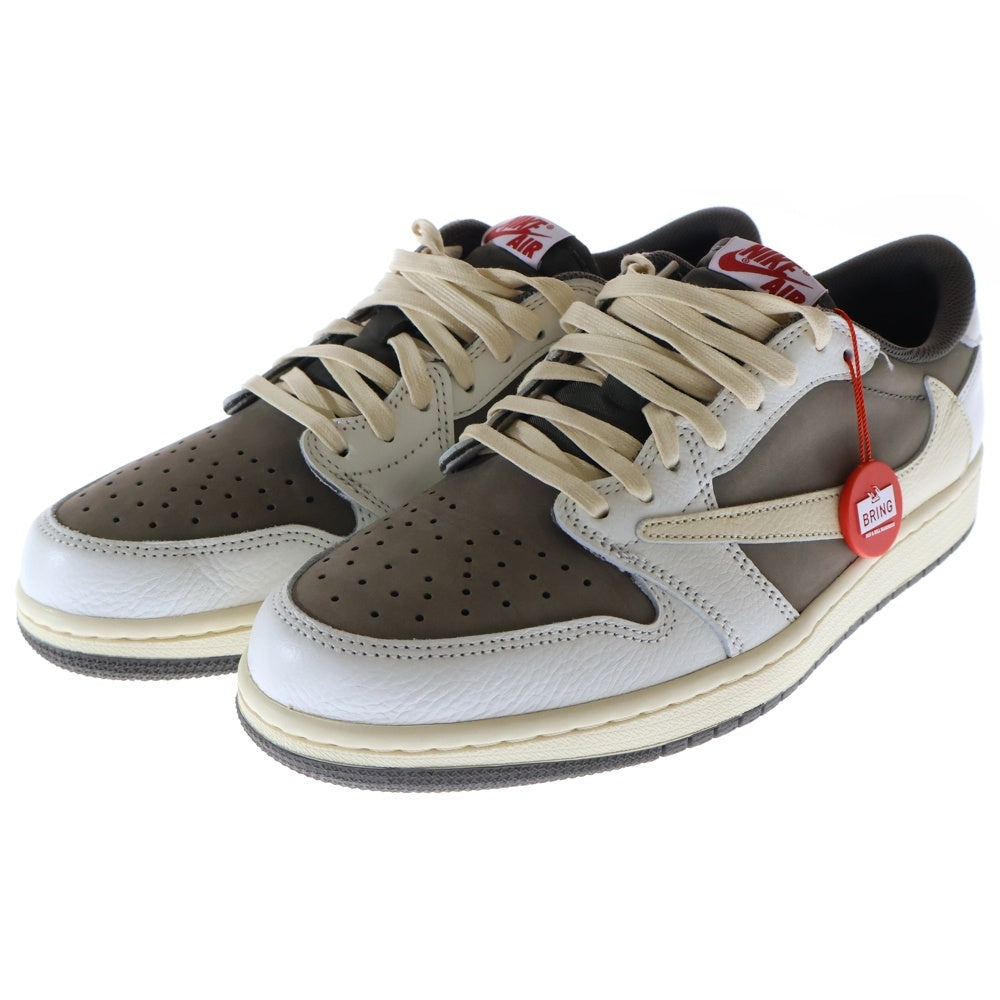 NIKE(ナイキ) ×TRAVIS SCOTT AIR JORDAN 1 LOW OG REVERSE MOCHA DM7866-162 トラヴィススコット エアジョーダン1 ローカットスニーカー US9.5/27.5cm セイル/ホワイト