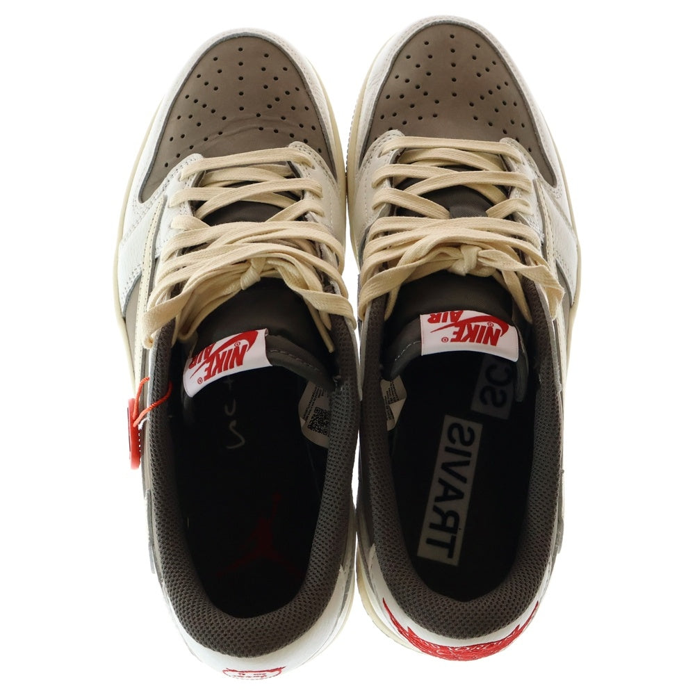 NIKE(ナイキ) ×TRAVIS SCOTT AIR JORDAN 1 LOW OG REVERSE MOCHA DM7866-162 トラヴィススコット エアジョーダン1 ローカットスニーカー US9.5/27.5cm セイル/ホワイト
