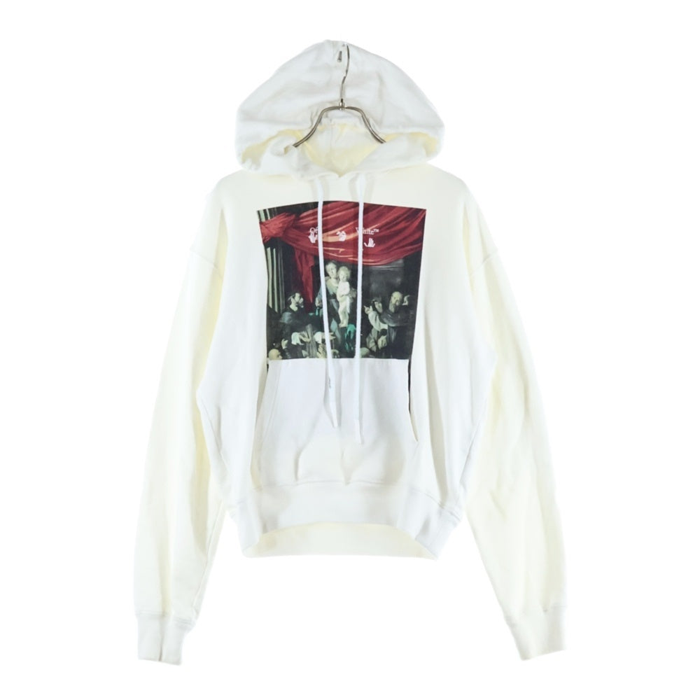 OFF-WHITE(オフホワイト) 20AW CARAVAGGIO PAINTING OVER HOODIE OMBB037E20FLE003 カラヴァッジョ ペインティングオーバーフーディー スウェットプルオーバーパーカー ホワイト