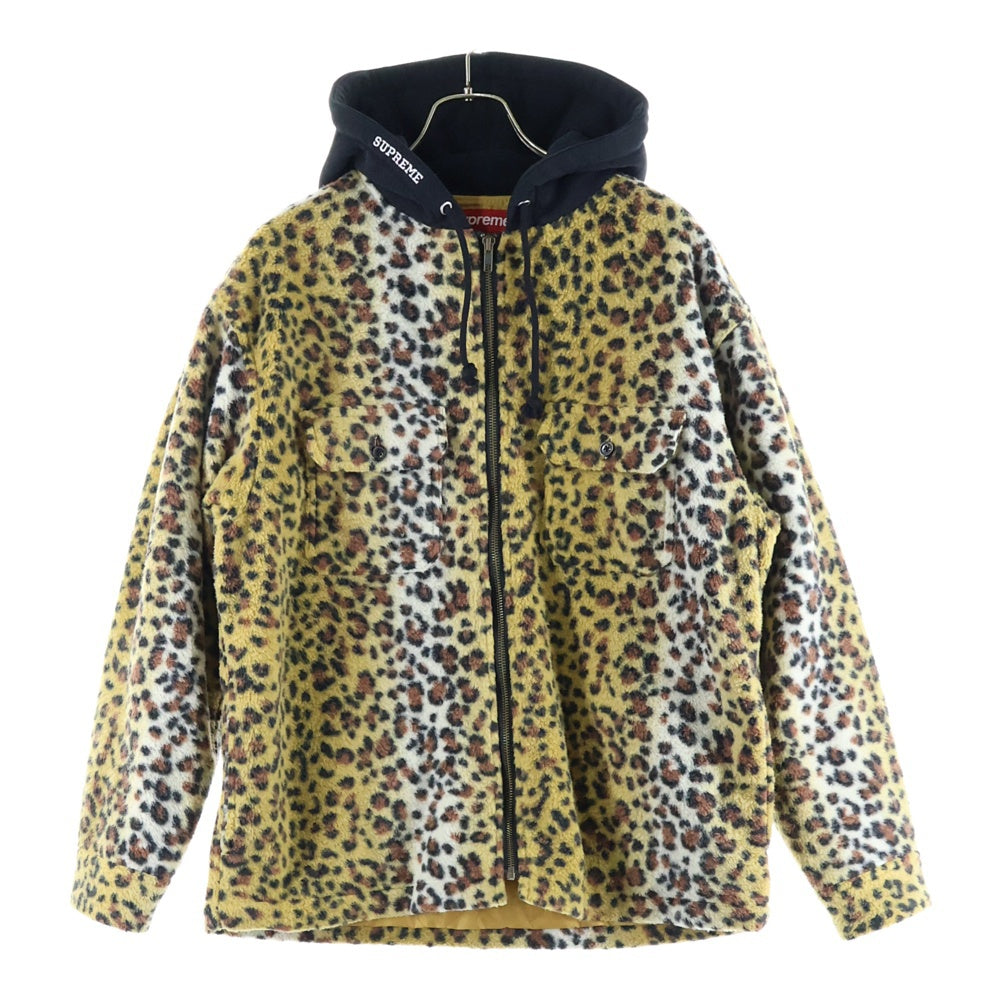 SUPREME(シュプリーム) 23AW Fleece Zip Up Hooded Shirt フリースジップアップ パーカー ヒョウ柄