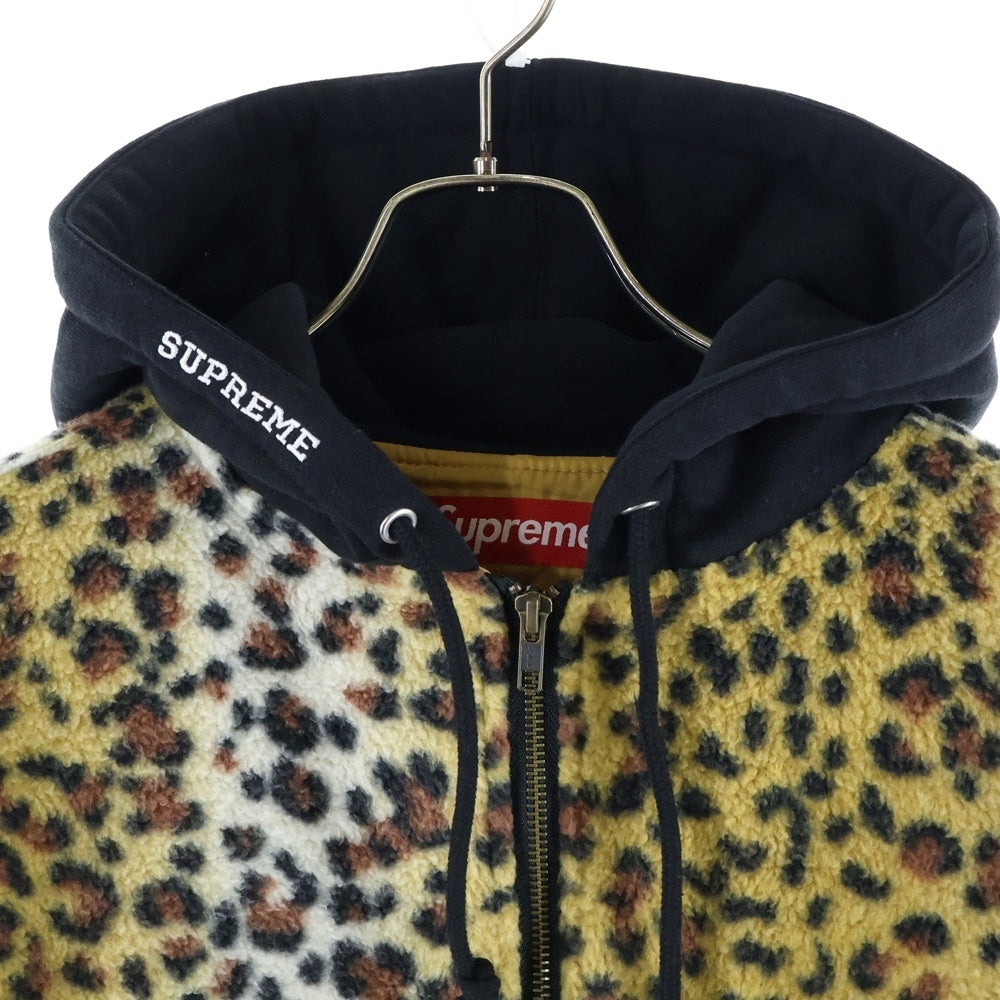 SUPREME(シュプリーム) 23AW Fleece Zip Up Hooded Shirt フリースジップアップ パーカー ヒョウ柄