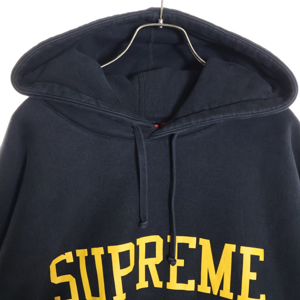 SUPREME(シュプリーム) 23AW Varsity Hooded Sweatshirt バーシティロゴプリントプルオーバースウェットパーカー フーディー ブラック