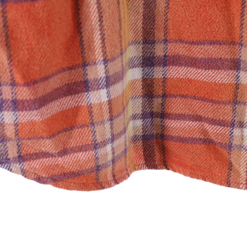 SUPREME(シュプリーム) 25SS Old English Plaid Flannel Shirt チェック アームロゴ刺繍 長袖 フランネルシャツ オレンジ