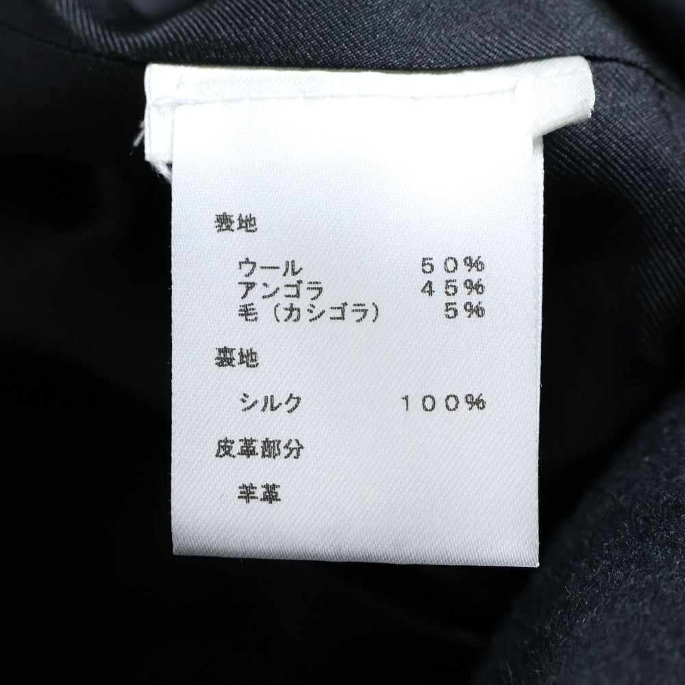 LOUIS VUITTON(ルイヴィトン) 襟レザーウールアンゴラコート FHMA90ROR レディース ブラック