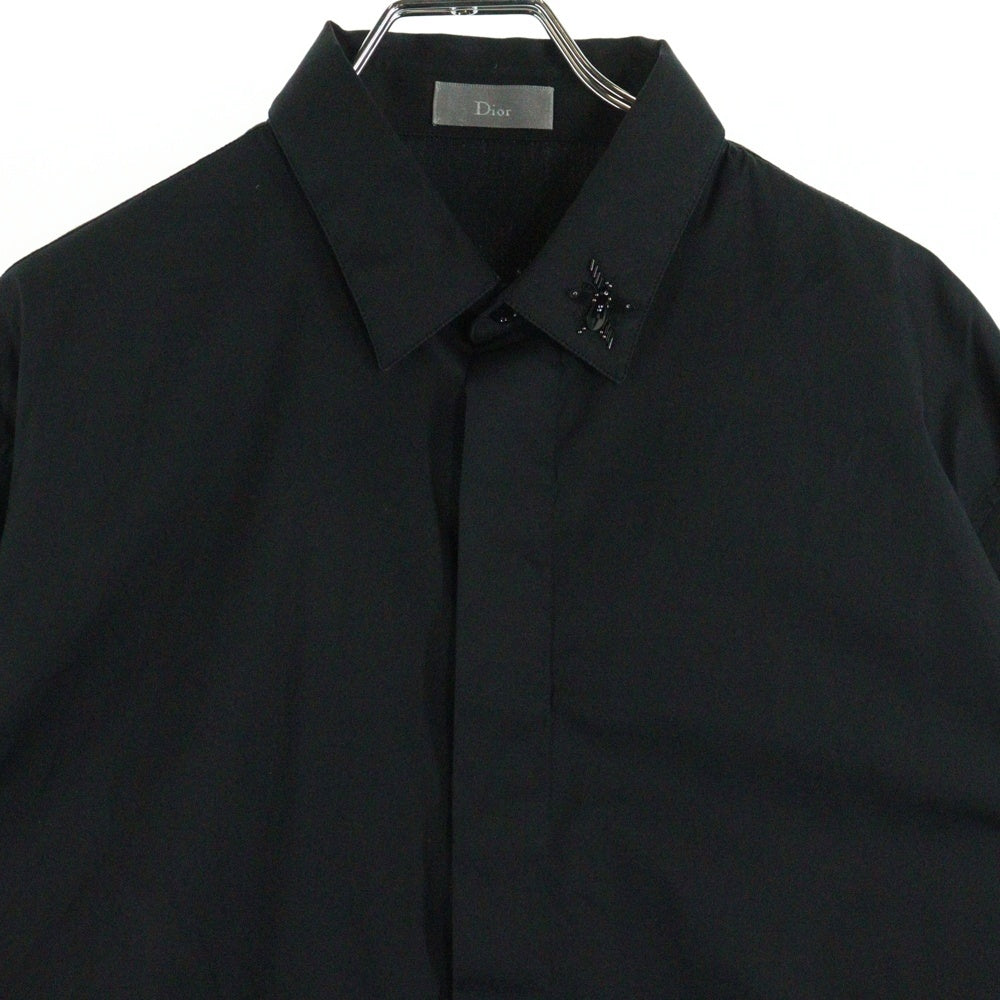 DIOR(ディオール) 14AW BEEビジュー装飾長袖シャツ ブラック 433C529W1535
