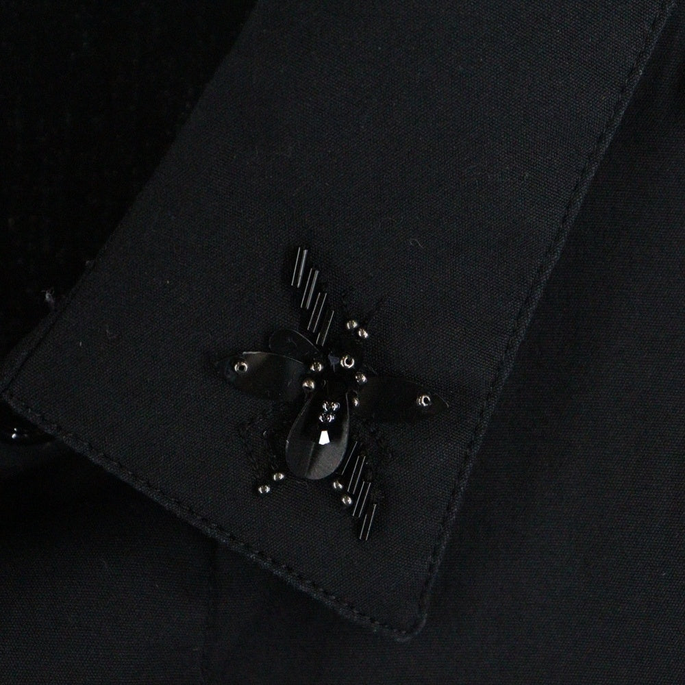 DIOR(ディオール) 14AW BEEビジュー装飾長袖シャツ ブラック 433C529W1535