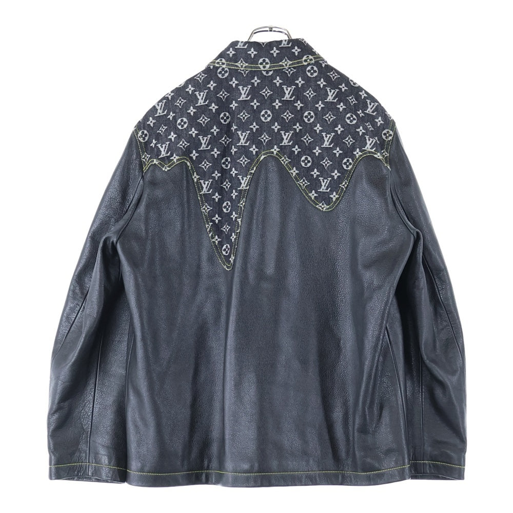 LOUIS VUITTON(ルイヴィトン) 22SS×NIGO クレイジーミックスモノグラム レザージャケット RM221 YOK HML04E ブラック