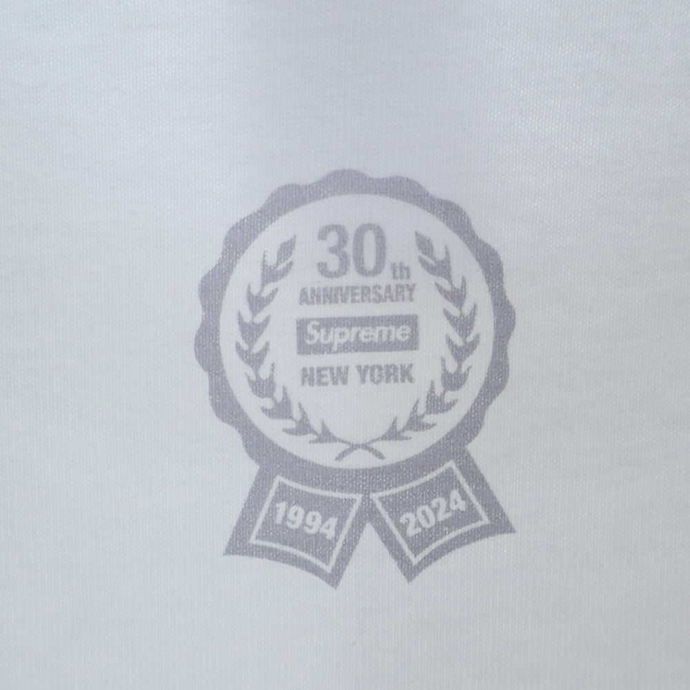 SUPREME(シュプリーム) 24AW 30th Anniversary Tee 30周年記念 アニバーサリー 半袖Tシャツ ホワイト
