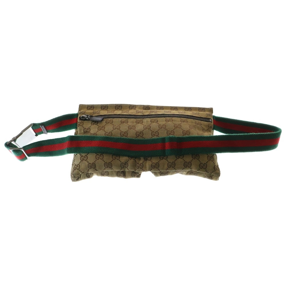 GUCCI(グッチ) GGキャンバス ウエストポーチ ボディバッグ ショルダーバッグ ベージュ キャンバス×レザー 28566