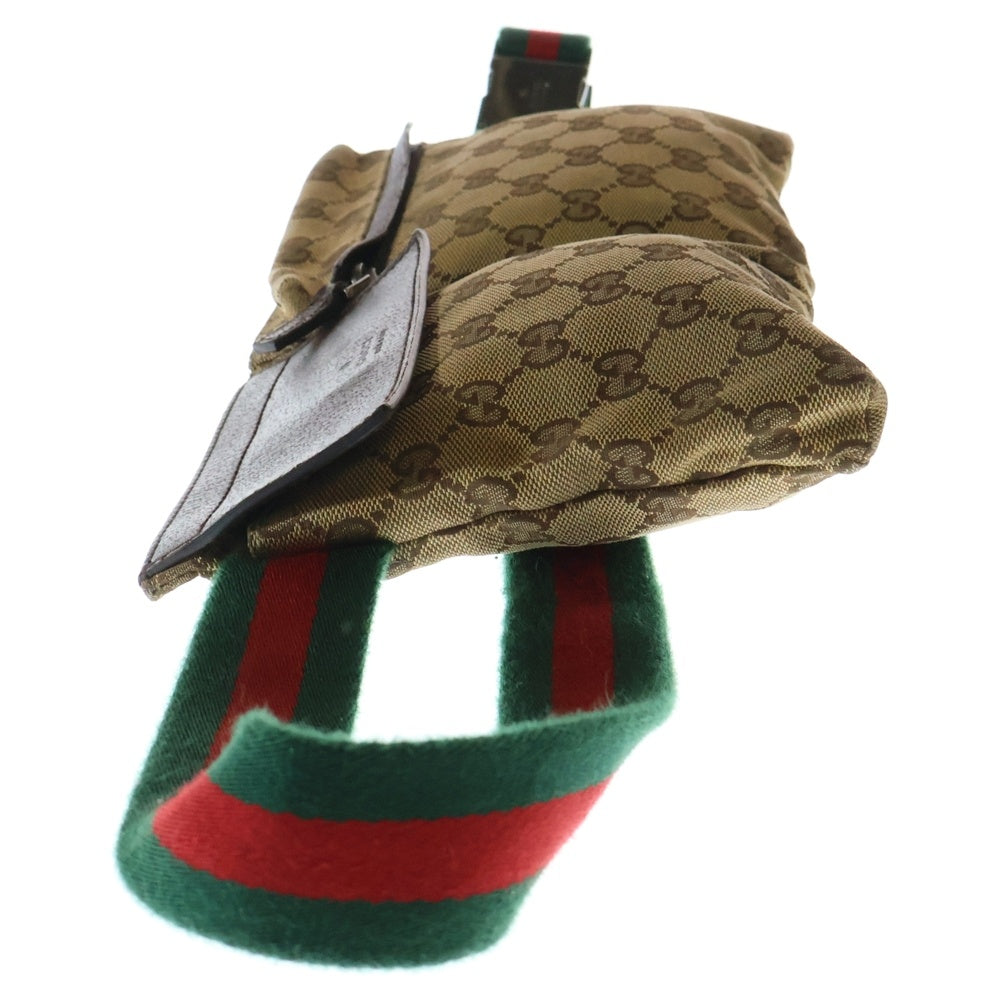 GUCCI(グッチ) GGキャンバス ウエストポーチ ボディバッグ ショルダーバッグ ベージュ キャンバス×レザー 28566